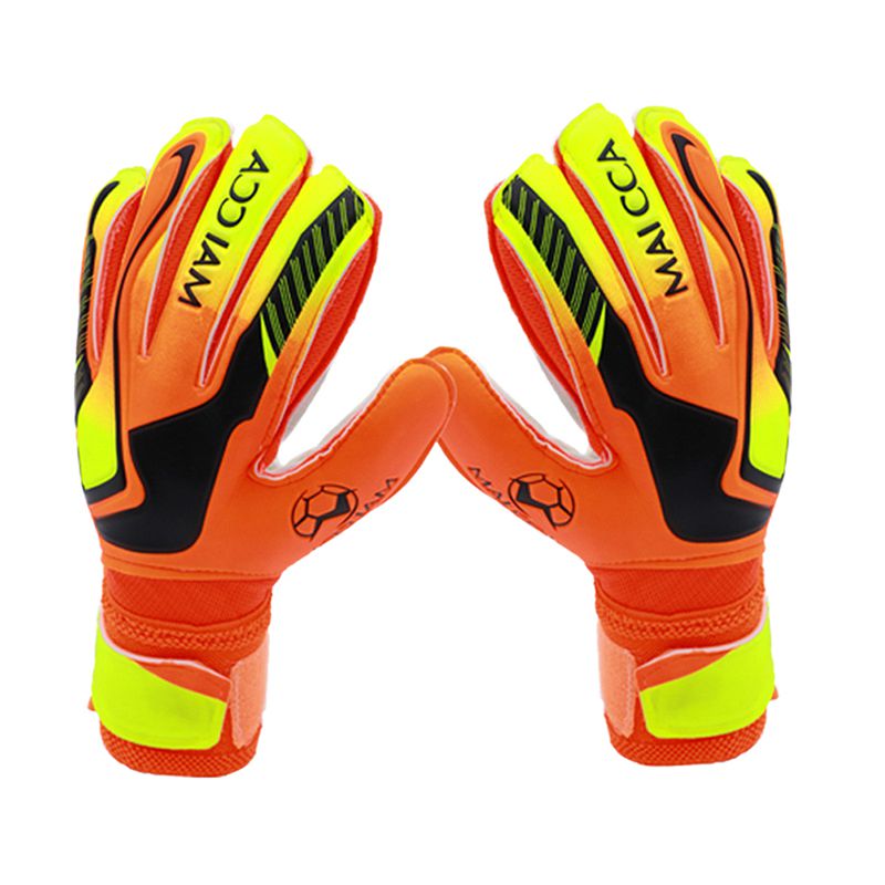 Men Kids Football Soccer Goalkeeper Anti-Slip Training Gloves Breathable Fitness Gloves Hand Protector Guard: Orange / 8