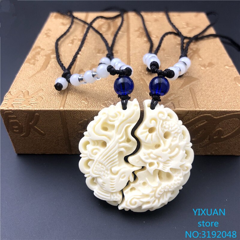Ivoor fruit draak feniks merk hanger voor mannen en vrouwen liefhebbers ketting accessoires