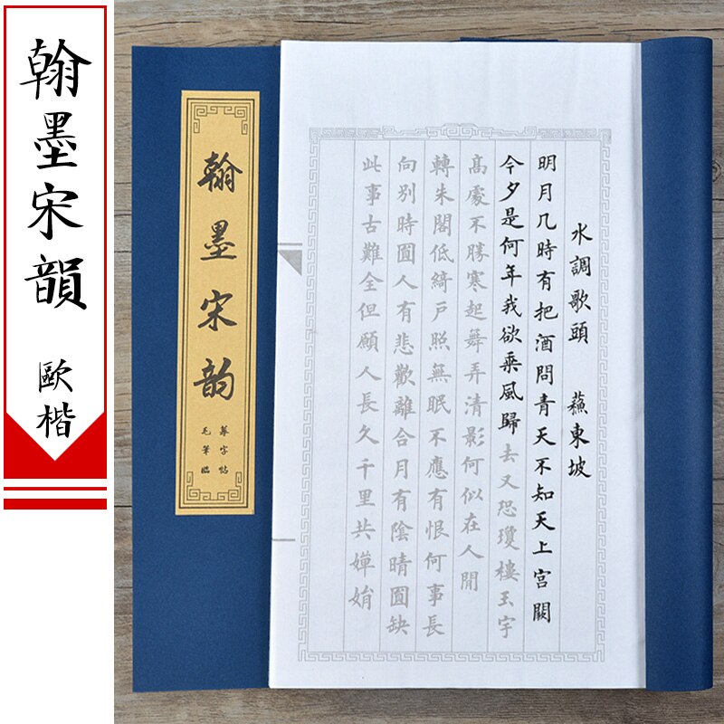 Chinese Calligraphy Copybook Running Script Scriptures Poem Copybook Calligraphy Practice Small Regular Script Copying Book: E