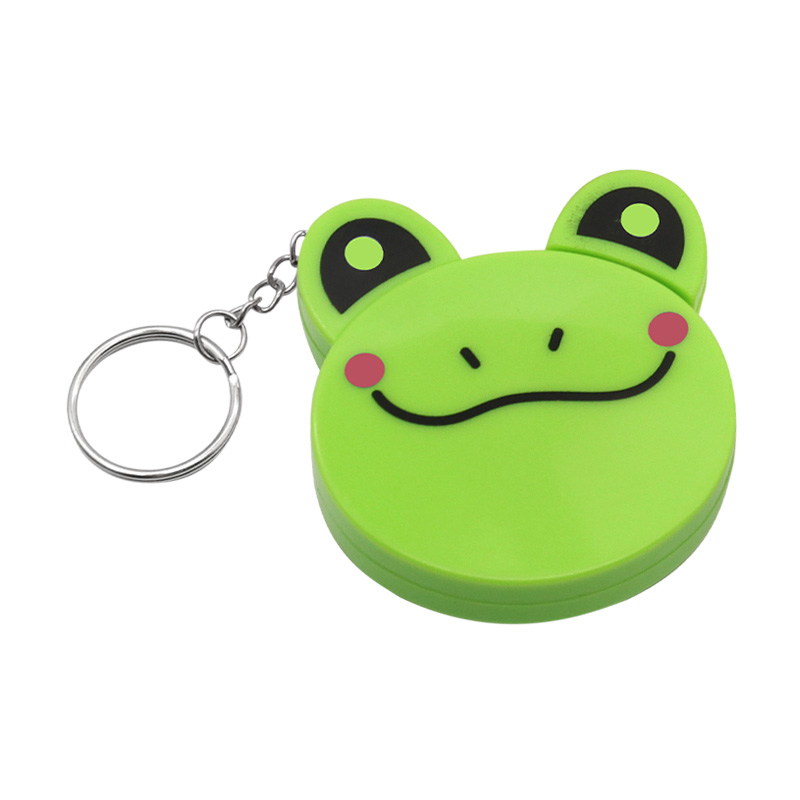 Cinta métrica de dibujos animados de 0-150cm, 0-60 pulgadas, Mini llavero portátil con forma de Animal, cinta métrica automática, Panda, Rana, cerdito, tigre: Lavanda