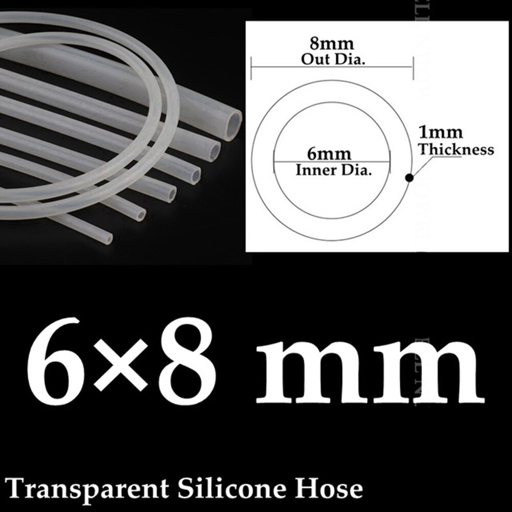 1 Meter, transparent silikon schlauch, flexibel gummi schlauch, PVC schlauch, durchmesser 4, 6, 8 10 12 14 16 18mm: 8 mm