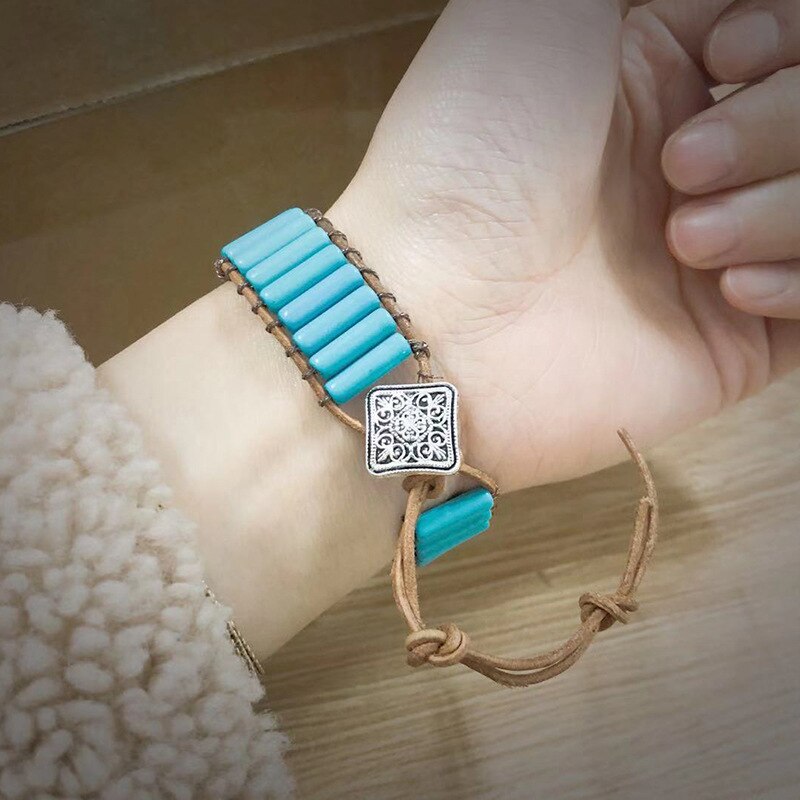 Milangirl chakra pulseira jóias artesanal multi cor natural tubo de pedra contas envoltório pulseira casais pulseiras presentes: CR6627