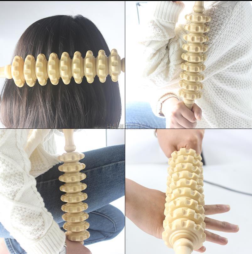 Wooden sports roller body leg trigger point muscle roller rod massage health care massage stick portable massager