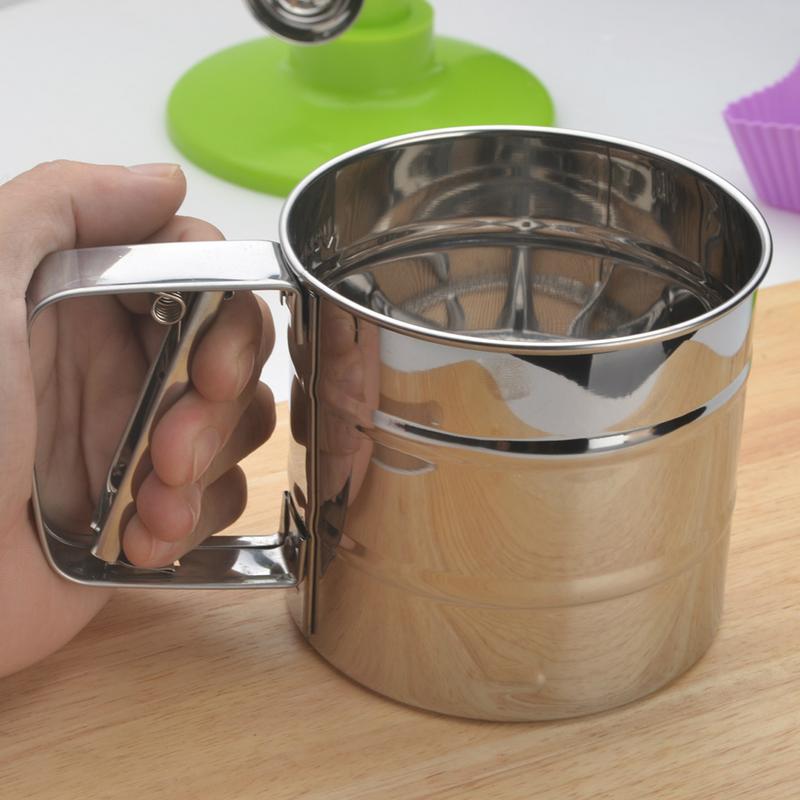 1 st Handheld Meel Shaker Rvs Mesh Zeef Cup Duurzaam Icing Suiker Bakken Tool Keuken Bakvormen Sifters