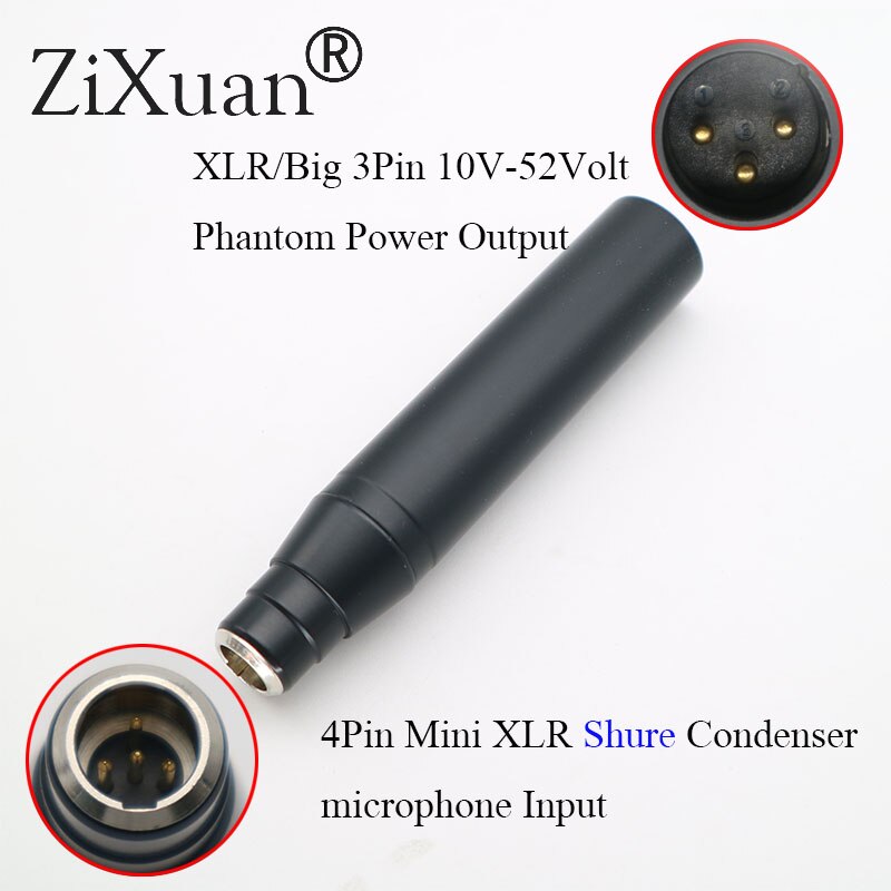 TA4F – Mini XLR à 3 broches XLR mâle, adaptateur d&#39;alimentation fantôme 48V, pour akg Shure, Microphone à condensateur: 4pin