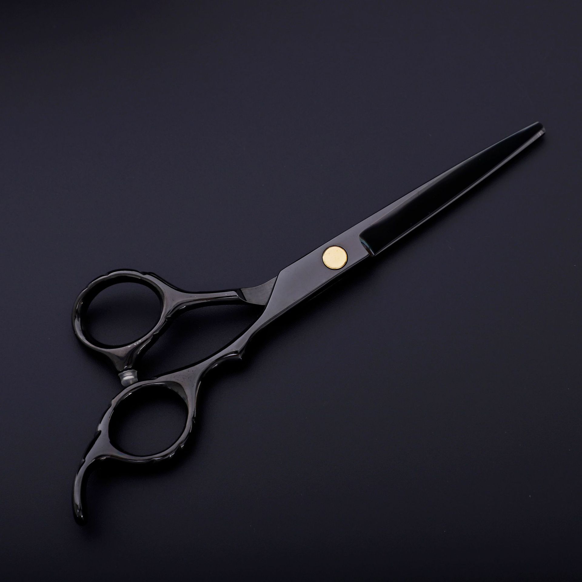 YBLNTEK-tijeras de peluquería de 6 pulgadas, herramienta de estilismo de salón de belleza, de acero inoxidable: Cutting Black
