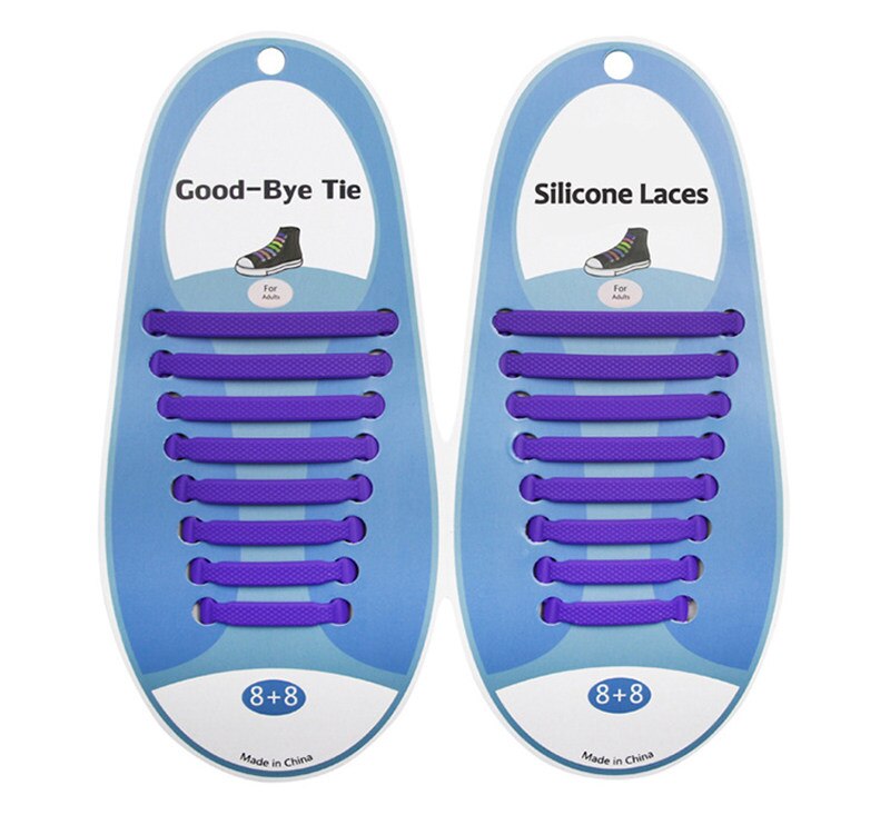 16 teile/satz Elastische Silikon Schnürsenkel Kreative Faul Silikon Laufende Keine Krawatte Gummi Spitze Schuhe Zubehör für mann frauen unisex: Violett