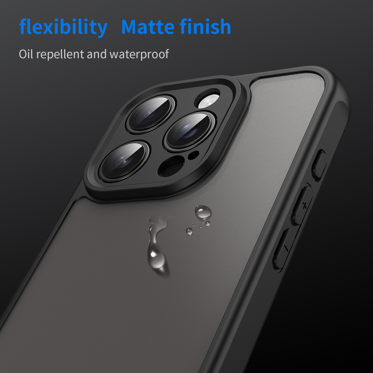 Funda de teléfono mate a prueba de golpes para iPhone 14 15 Pro Max Plus iPhone14 Pro Max, funda trasera acrílica de silicona suave