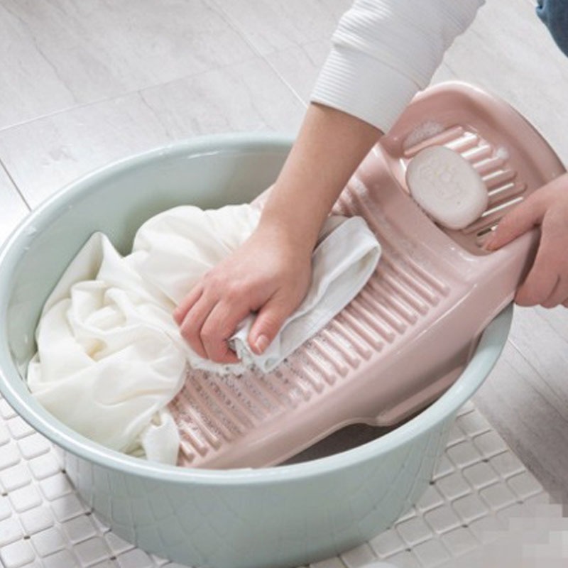 Tøj vaskebræt plast antislip vaskebræt med sæbeholder tykkere vaskeri skrubbe tilbehør tøj rengøringsværktøj