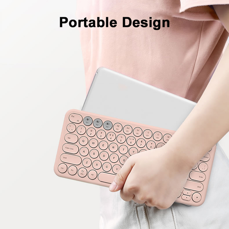 EAOR Portable Bluetooth Keyboard Mouse Set Mute Rechargeable Mini Wireless Keyboard for iPad Tablet Phone Laptop Android iOS MAC