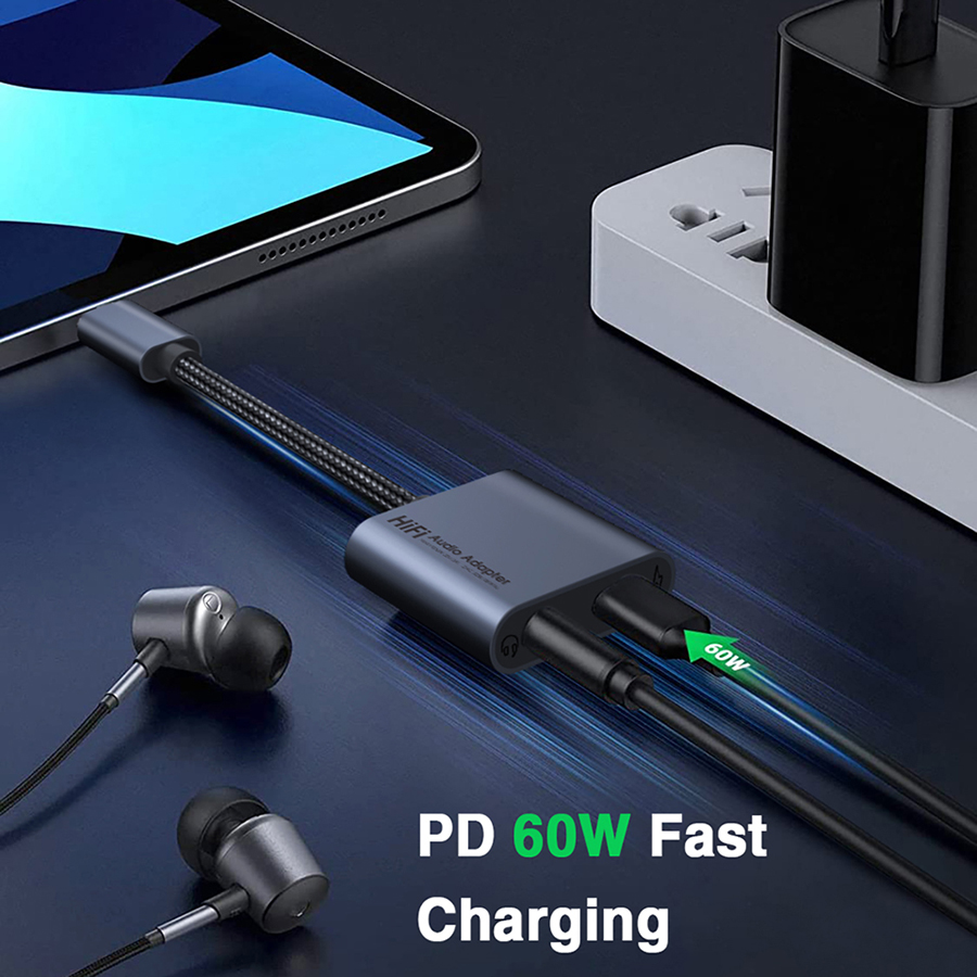 Adapter słuchawkowy 2 w 1 USB typu C z gniazdem 3,5 mm Dac USB C Audio Adaptator do Samsung S24 Plus S25 Ultra Iphone 16 Pro Max Ipad
