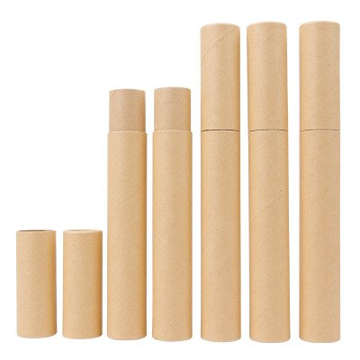 20pcs Black Kraft paper cardboard canister cylinder round jar bottle packaging box paperboard tube: Kraft