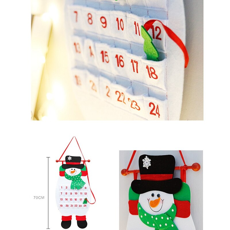 Glædelig jul indretning til hjemmet julemand snemand vægkalender