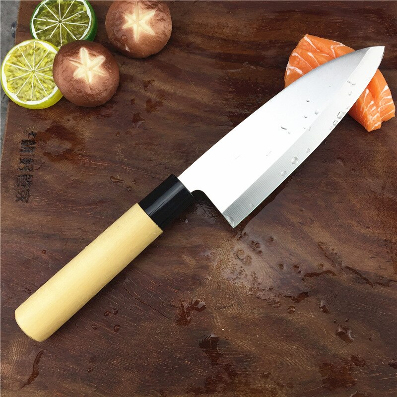 Japanese Chef Knives Set Fish Sashimi Santoku Boning Knife Stainlesss Steel Meat Cleaver Wood Handle Kitchen Knife: Chef Knife