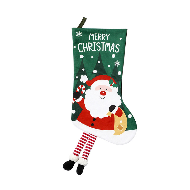 Paw Shaped Christmas Decorations For Home Stockings Cute Xmas Tree Ornament Decor with Bow Tie Year Sock Year 2024: Fluorescence Yellow