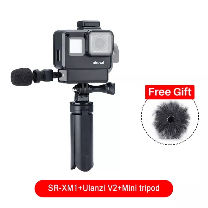 Saramonic SR-XM1 3.5mm Wireless Microphone GoPro Vlog Video Mic for Gopro 8 Max 7 6 TRS Plug Action Camera DSLR Sony RX100 VII: With v2 tripod