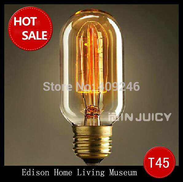 Ampoule circulaire fumée Marconi T45, 10 pièces, lampe Vintage, Reproduction Edison, verre transparent de 40 watts, E27, ac 110V ou 220V