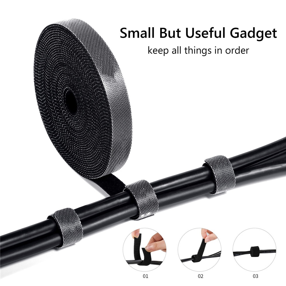 Yellow Nylon Cable Ties USB Cable Holder Protector Organizer Cord Winder Strap Earphone Mouse Wire Management For Home Office