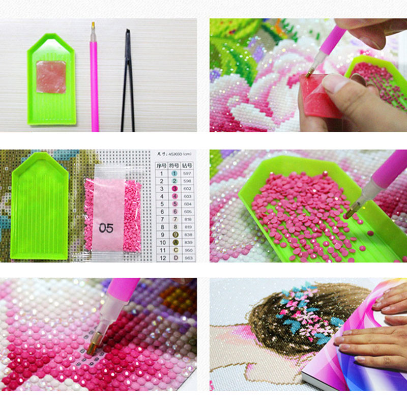 42pcs 5D Diamond Painting Tools Kits Diamond Embroidery Accessories Sets Roller Pen Clay Tray Stylo Sticker Storage Box Set