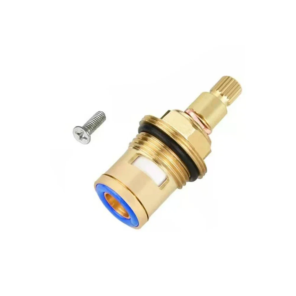 1/2 Stuks Universele Vervanging Kraan Kleppen Messing Keramische Schijf Cartridge Innerlijke Kraan Klep Voor Badkamer Met de klok mee: Blauw