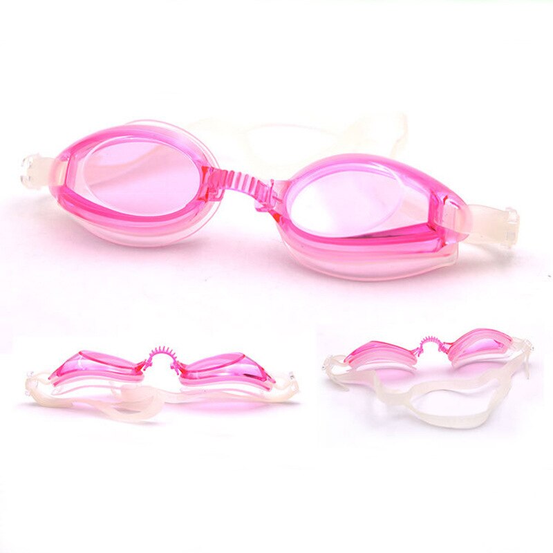 Voksen briller taske pvc materiale børn briller high-definition gennemskinnelig vandland mænd og kvinder svømmebriller briller: Lyserød