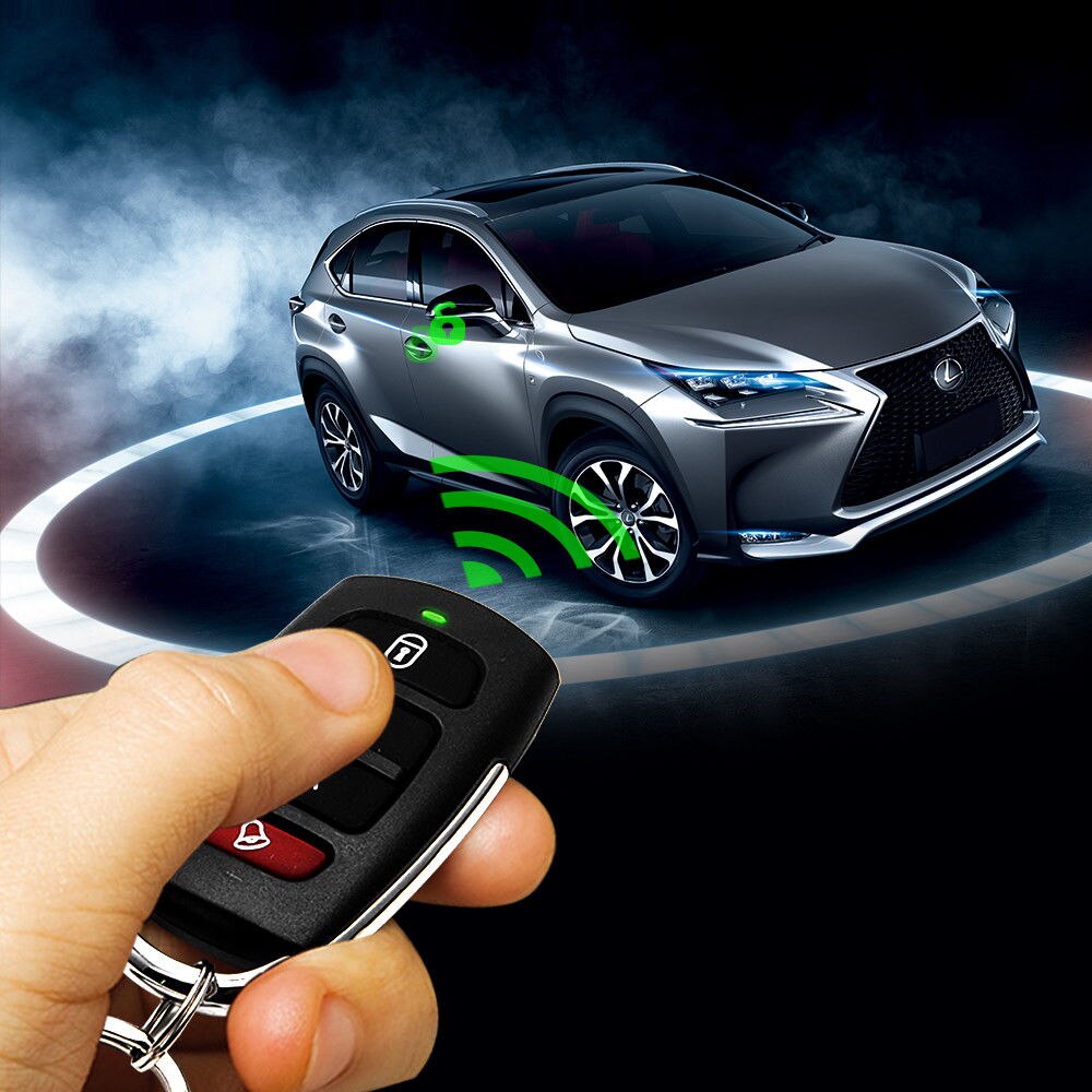 Car Security System Alarm Immobiliser Central Locking + Shock Sensor+2 Remote