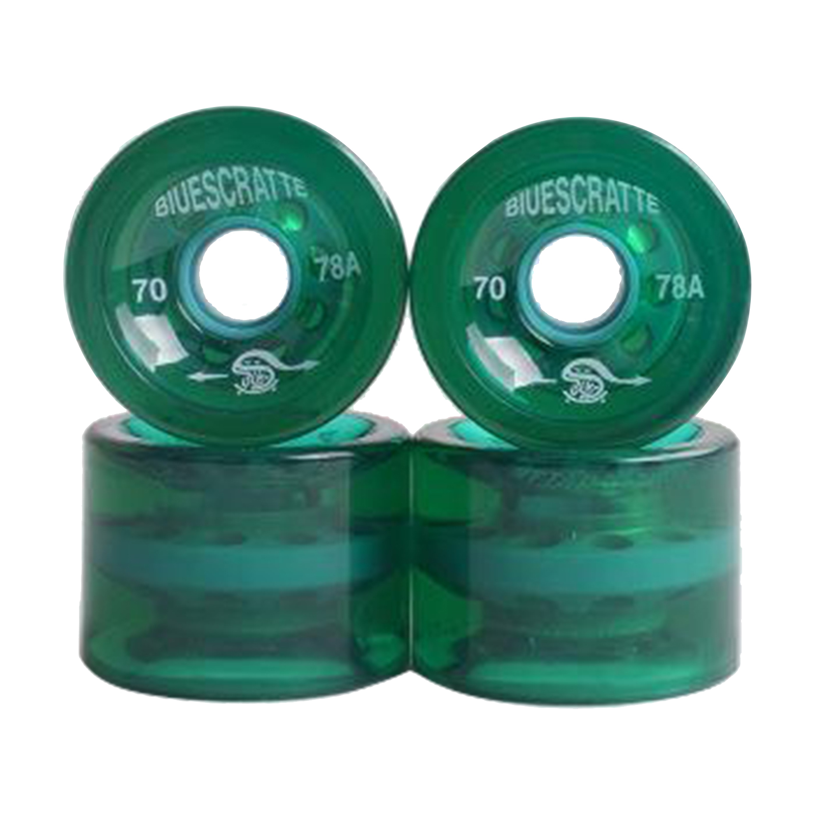 4pcs/Pack 70mm Longboard PU Wheel Replacement Skateboard 78A Hardness Wheels Cruising Wheel ABEC-9 Bearings Outer Cover: Green