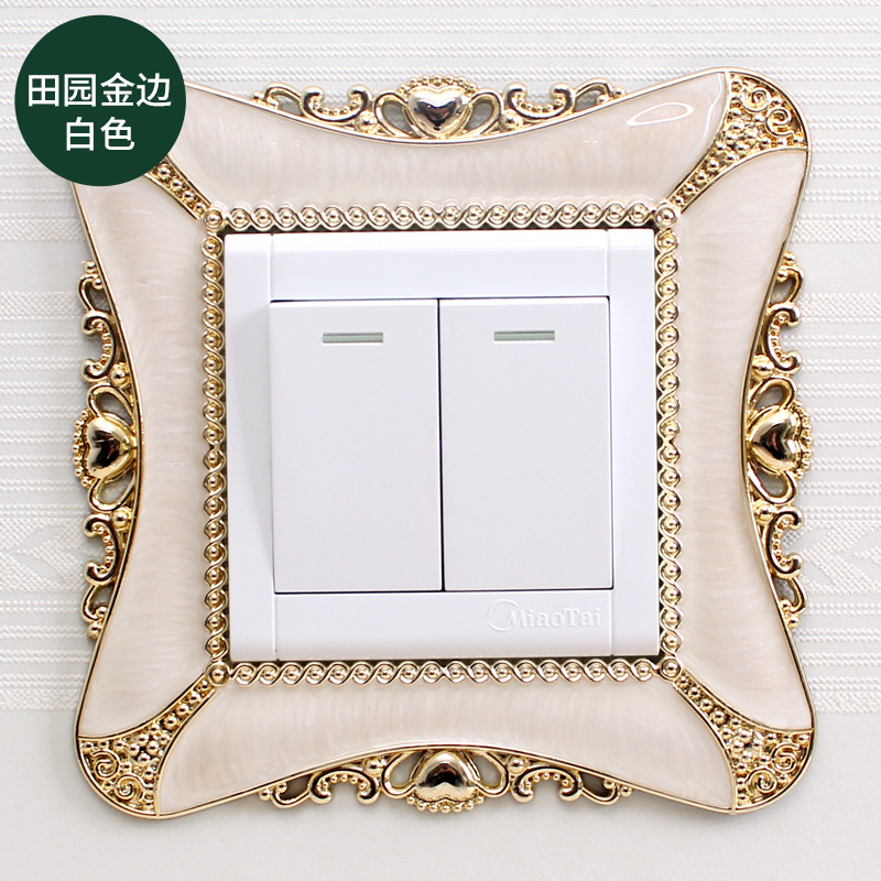 Autocollant interrupteur en plastique Style cour européenne, autocollant interrupteur simple et Double, couvercle de protection, adhésif mural , décoration de la maison: SKU-17