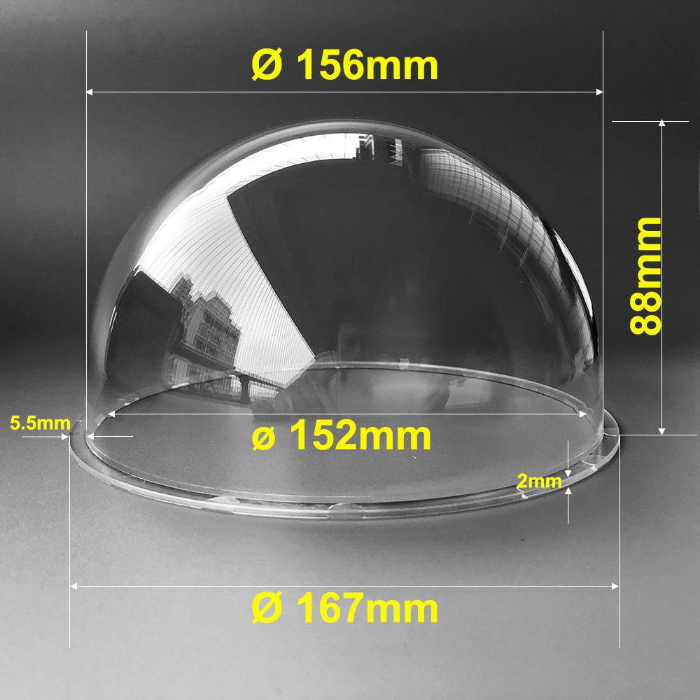 6 Inch 167X88Mm Acryl Indoor / Outdoor Hoge Snelheid Cctv Clear Behuizing Dome Cover Transparant Case Voor surveillance Cctv Camera