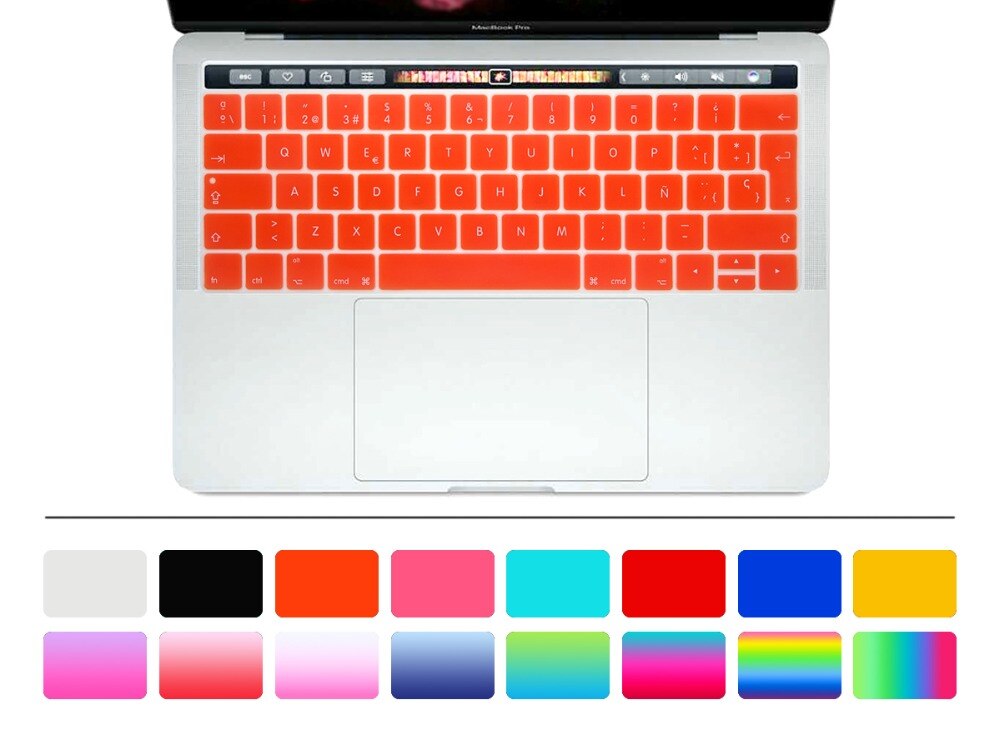 Dla MacBook Pro 13 A1706 Pro 15 A1707 2016 2017 wersja z touch bar 2017 hiszpański europejskiej osłona klawiatury klawiatura Protector