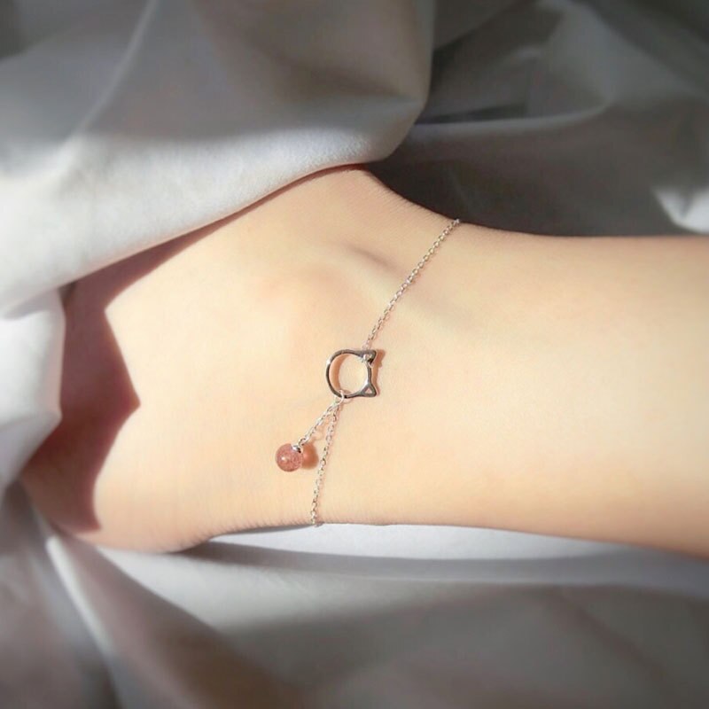 Lovely S925 anklet cats cuffs Female jewelry fetters women accessories foot feet chain jewel girl