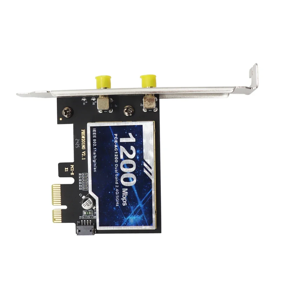 WiFi 5 PCI-E Wireless Adapter AC1200 Network Card Dual Band 2.4G/5GHz 802.11AC For Bluetooth 4.2 Desktop Windows 7/8/10/11