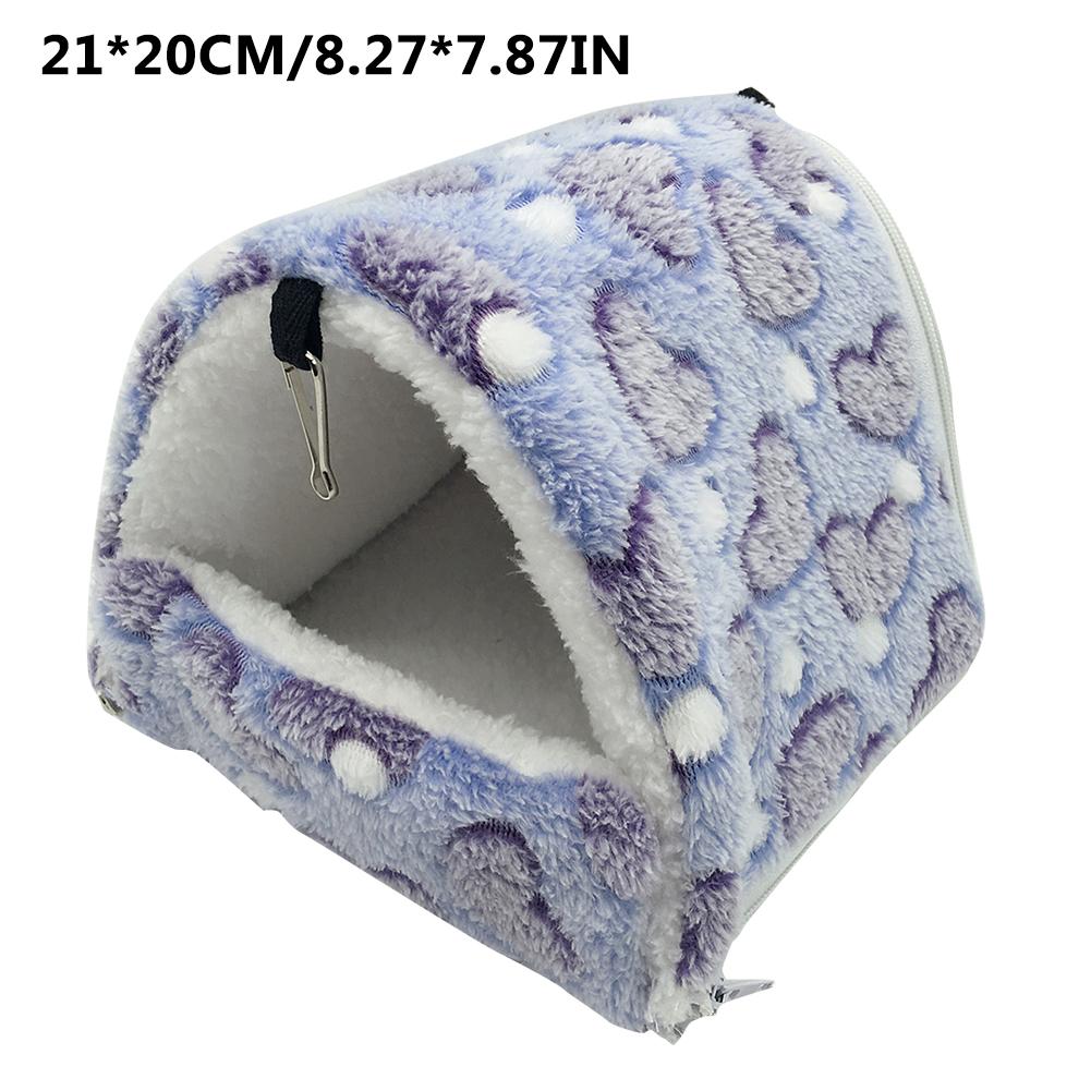 Tente-hamac molletonnée pour petits animaux de compagnie,petite maison douillette et confortable idéale comme lit pour un hamster, cochon d'Inde ou écureuil, au printemps et en hiver: F   21X20cm
