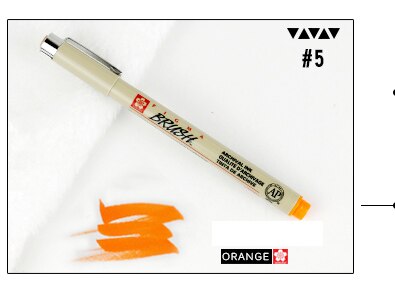 Sakura De hoofd van een zachte waterdichte comic handgeschilderde zachte hoofd kleur pen kalligrafie kleine mooie pen haak lijn Mark pen: 1pcs orange