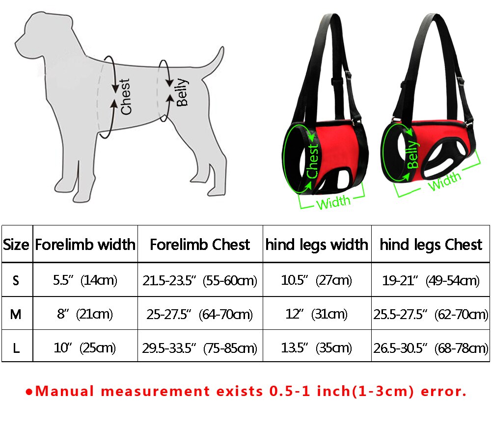 Dog Lift Harness Comfortable Dogs Front Carrier Lift Harness Support Injured Old Arthritis Dogs