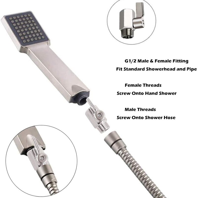 304 Stainless Steel Mini Ball Valve(1/2 Inch Female x Male) NPT Thread, Water Flow Regulator Head Control Valve