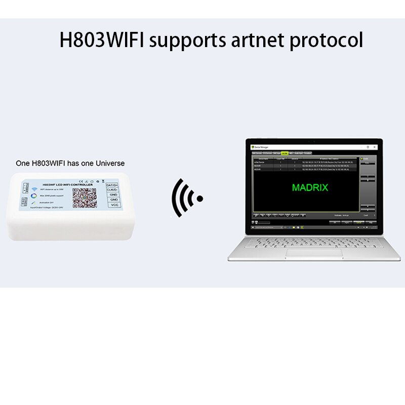 led artnet wifi controller,1 port drives 2048 pixels,APA102,DMX512,WS2812,UCS1903,SM16703 controller,android app,support artnet