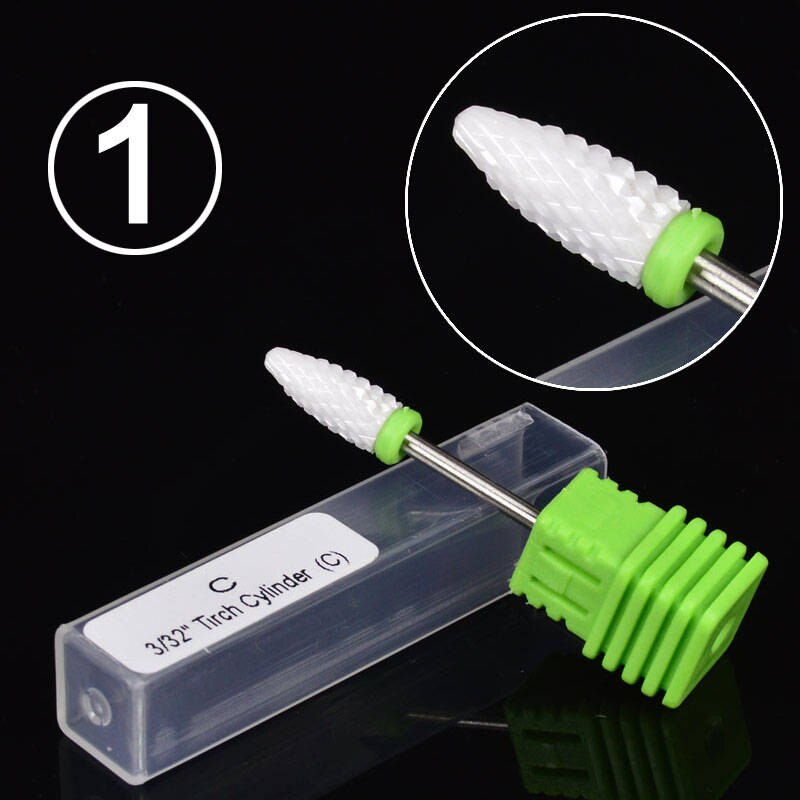 Wuf 1 Pcs Keramische Nail Boor Pedicure Machine Verwijderen Nail Eelt Bit Gereedschap Elektrische Boor 3/32 "Schacht nail Gereedschap: 1