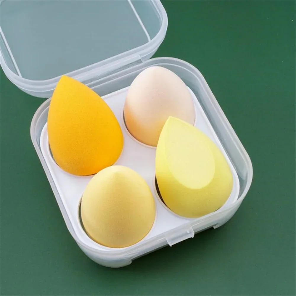 4/8 Uds esponja de maquillaje juego de licuadora huevo de belleza esponja cosmética esponjas de base suave esponja de polvo mujeres maquillaje herramientas de belleza: Plata