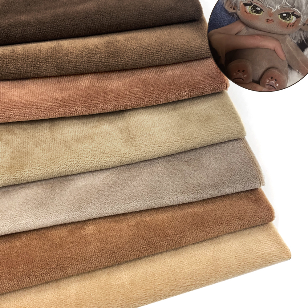 1mm Haufen Baumwolle Puppe Haut Stoff Fabrik Spezielle Haut Farbe Stoff Kristall Super Weiche Kurze Plüsch Stoff Diy handgemachte Tuch