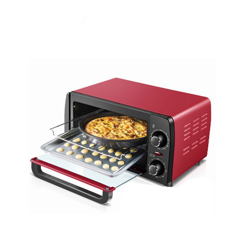 Mini horno eléctrico automático de 12L, 220V, 1050W, horno doméstico para Pizza, parrilla de carne, máquina para hornear pan, electrodomésticos de cocina