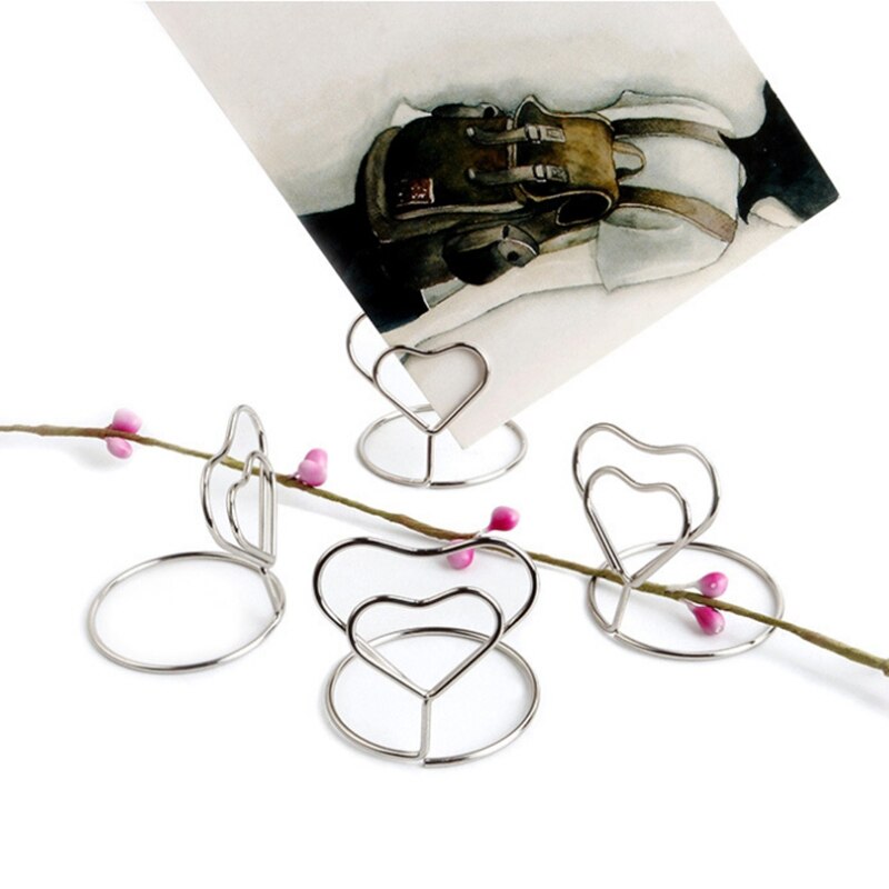 Wire Place Card Holder Metal Card Holder Stand Wedding Name Place Holder, Food Signs (Silver Place Card Holders 26Pcs)