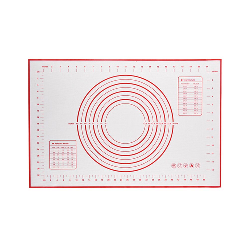 40 x 60cm antiaanbak siliconen bakmat pizzadeegmaker deegroller deegmat cake bakmat meetinstrument: 01