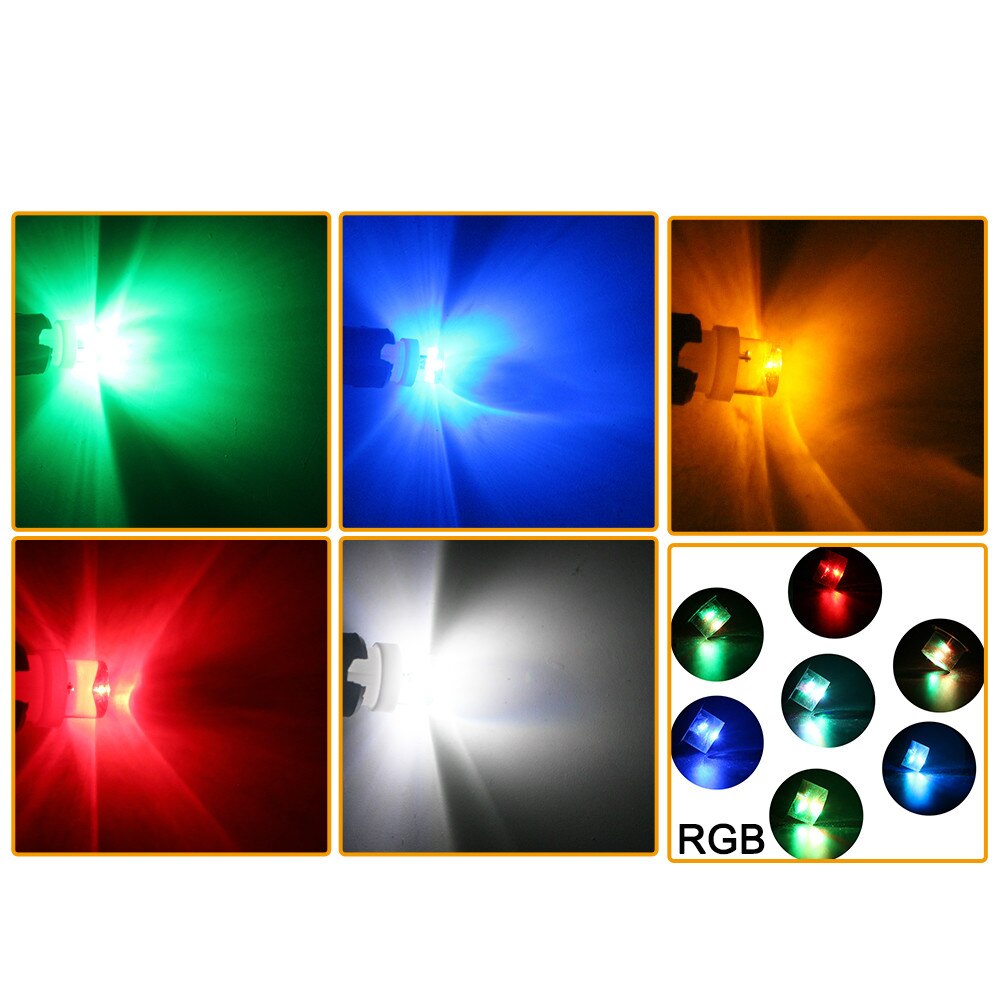 20PCS DC6V 6.3V 555 T10 194 168 Concave Lens LED Bulb Arcade Pinball Battery Game Machine Light White Red Blue Green Amber RGB