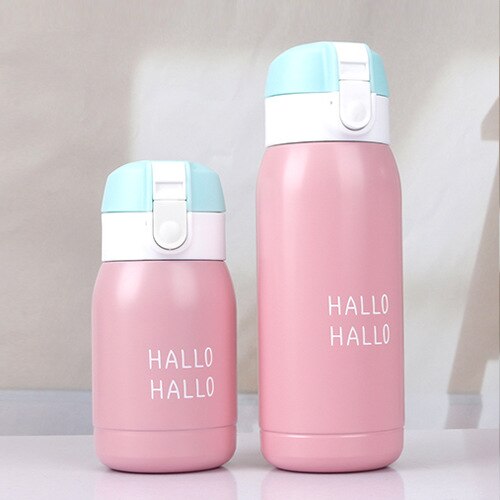 Härlig godisfärgad minitermos med elastiskt lock i rostfritt stål bärbar barntermos termos resevattenkokare barn: 200ml / 9