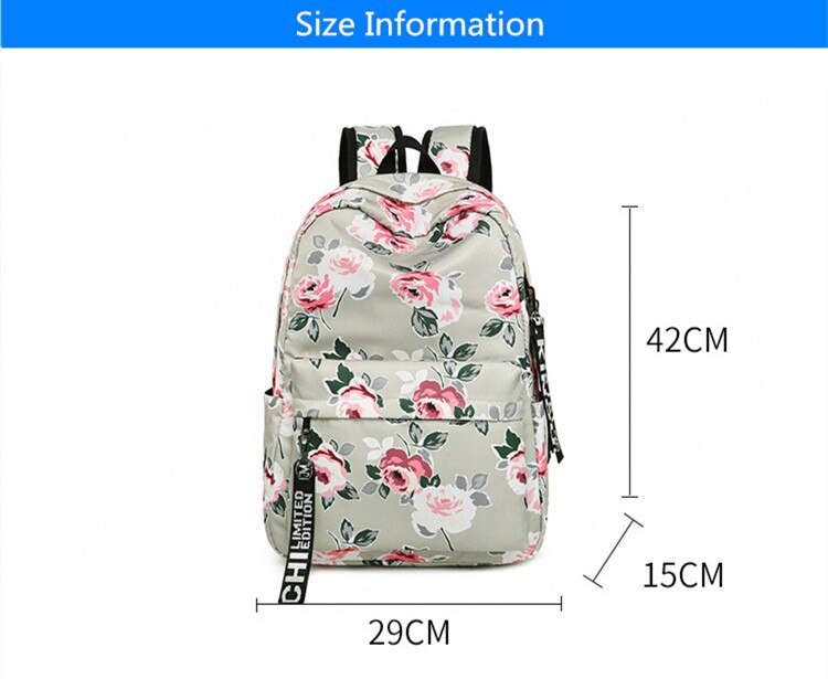 FengDong chinese style floral school backpack flowers backpacks for teenage girls school bags laptop computer bag schoolbag