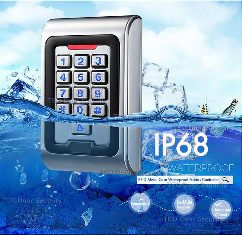IP68 Weatherproof Wide Narrow Gate Controller outdoor metal standalone access 2000Users RF ID Card Door Access Control System: K8W