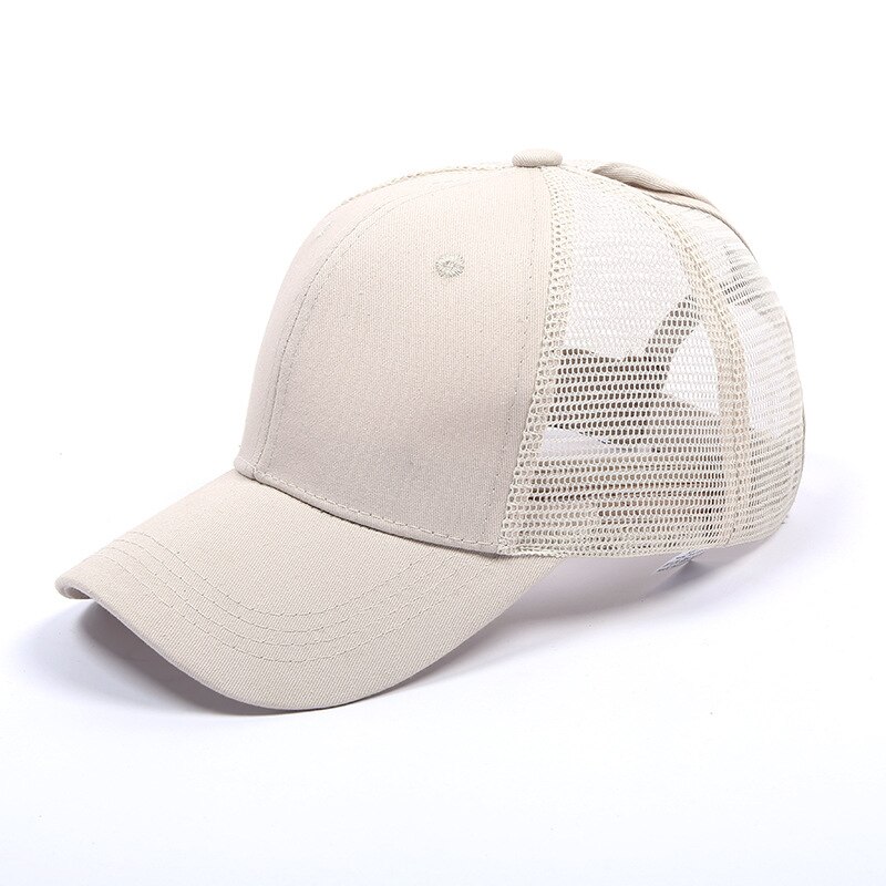 Women Men Running Hat Summer Mesh Breathable Sport Hat MessyAdjustable Sport Climbing Cycling Caps: Beige