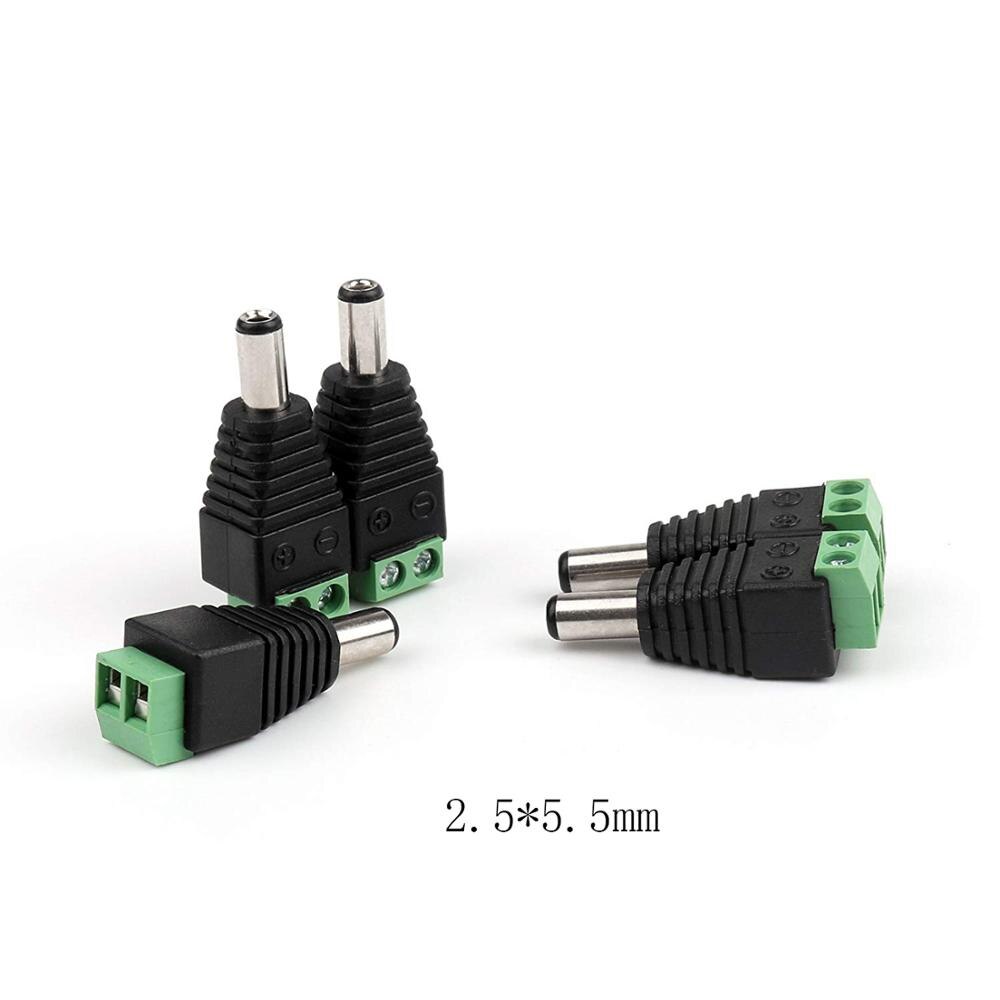 5PCS male and female DC Power plug 5.5x2.1MM 5.5x2.5MM 3.5x1.35MM 12V 24V Jack Adapter Connector Plug CCTV 2.1*5.5mm 2.5 1.35: 2.5x5.5mm Female