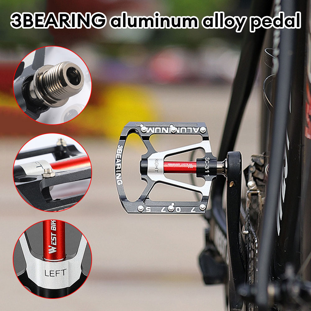 Pedales de bicicleta ultraligeros de aleación de aluminio, antideslizantes, CNC, BMX, MTB, Pedal de bicicleta de carretera, rodamiento sellado, piezas de bicicleta